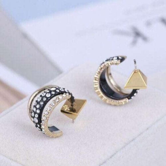 Alexis Bittar Floating Orb Huggie Crystal Earrings - Picture 2 of 7